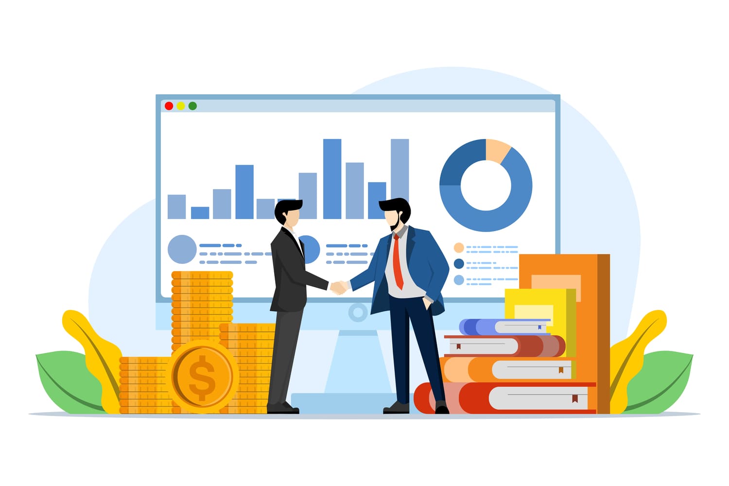 business agreement- entrepreneur- startup- deal- cooperation- investment- partnership- partner- flat illustration vector (1)